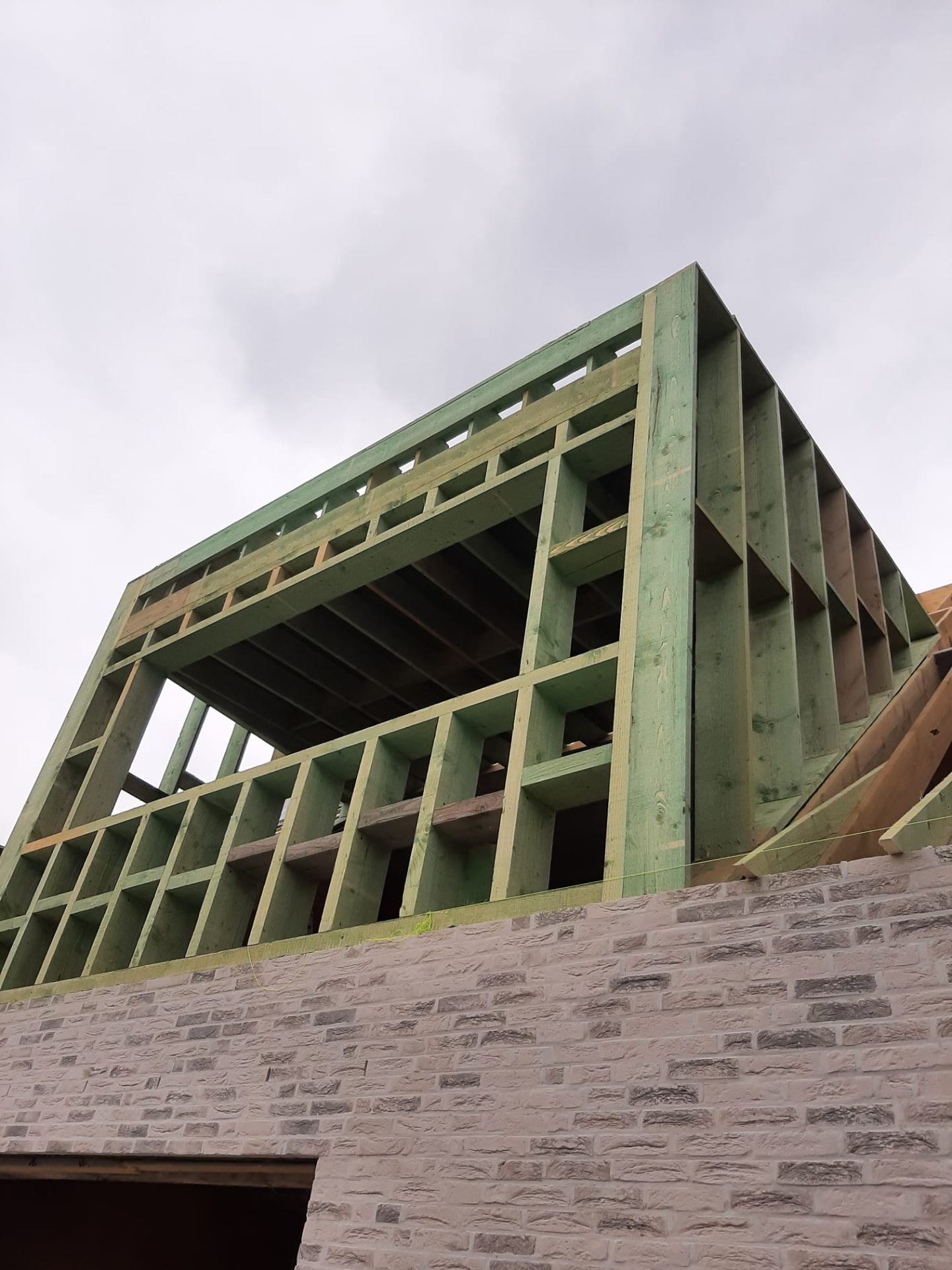 Detail houten dakstructuur